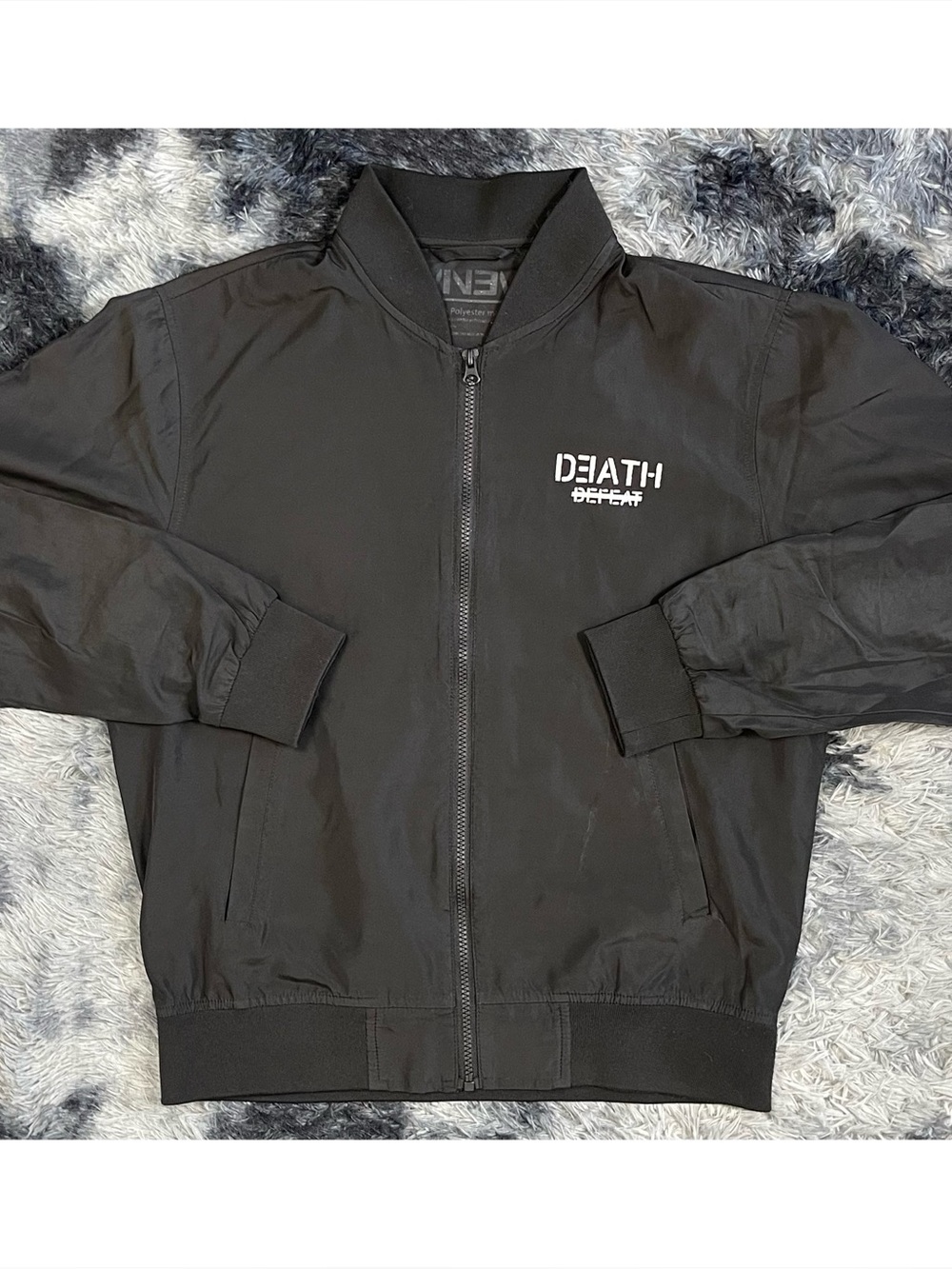 Eminem Death Before Defeat Black Lightweight Bomber Jacket